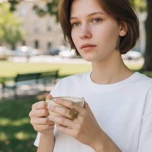 Paparazzi Gold and Black Geometric Ring (420)